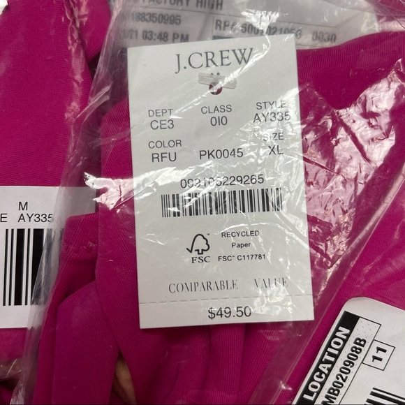 J.CREW High-Waisted Bikini Bottom Belt Fuchsia - Picture 6 of 8